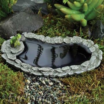 Georgetown Fiddlehead Fairy Garden -Blue Pond With Frog