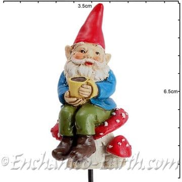 Georgetown - Fiddlehead - Gnomes on Stakes - Sorren with a cup of Coffee - 6.5cm