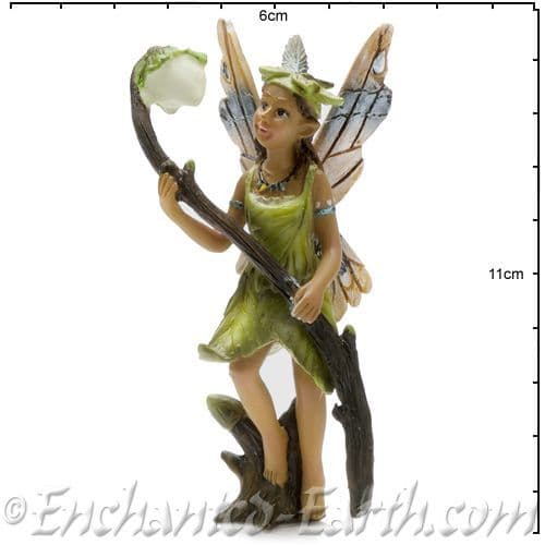 Georgetown - Fiddlehead - Large Woodland Fairy with Glow in the Dark Blossom - Larkspur - 10cm.