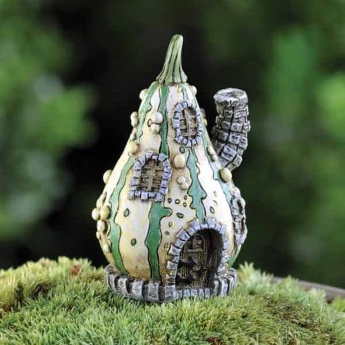 Georgetown/Fiddlehead Micro Mini - Fairy House -Striped Gourd Cottage.