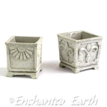 Georgetown/Fiddlehead Miniature Garden - Set of two square Planters