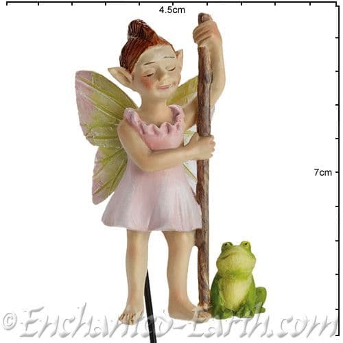 Georgetown - Fiddlehead - Swamp Fairy on a stake - Froggie and Flossy - 7cm.