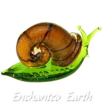 Glass HandMMade Garden Snail- Brown