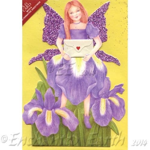 Glitter Wing Fairy Greeting Card (Iris).