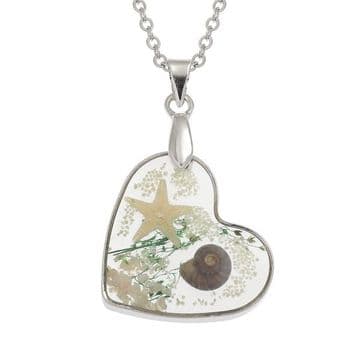 Glow in the Dark - Beach Necklace - Starfish & Shell Love heart
