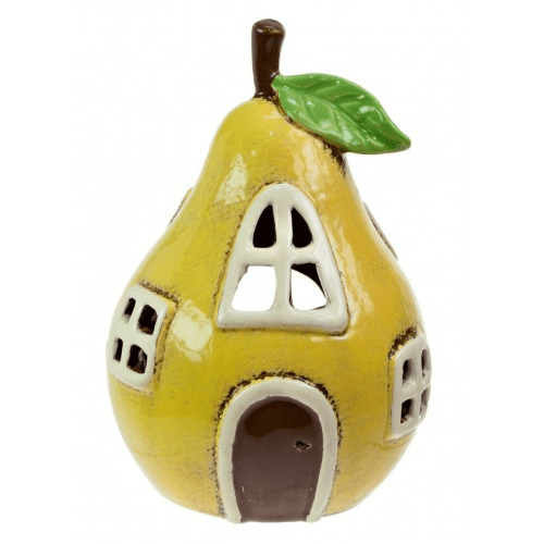 Green Pear Tea light House - Ceramic - 17cm,