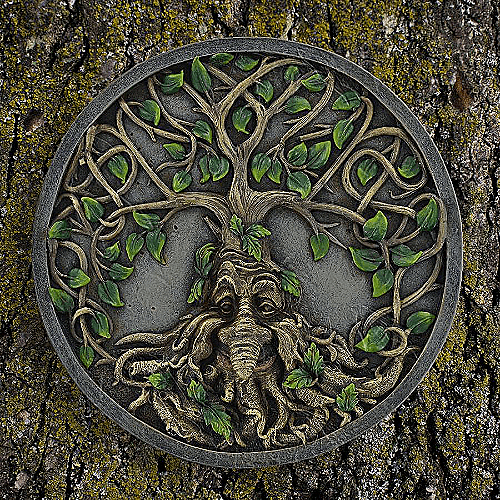 Greenman Tree Ent - Wall Plaque - 18cm.