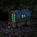 Gypsy Rose Caravan - Solar - LED Colour changing Fairy House .