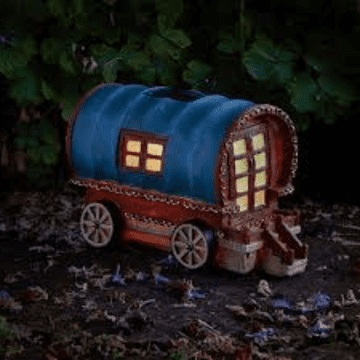 Gypsy Rose Caravan - Solar - LED Colour changing Fairy House
