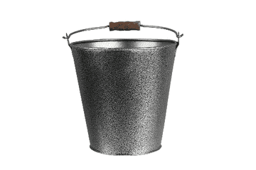 Hammered Galvanised Tin Bucket Planter - 16cm