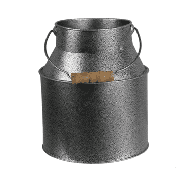 Hammered Galvanised Tin Milk Churn Planter - 20cm