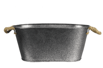Hammered Galvanised tin Trough Planter - 28cm