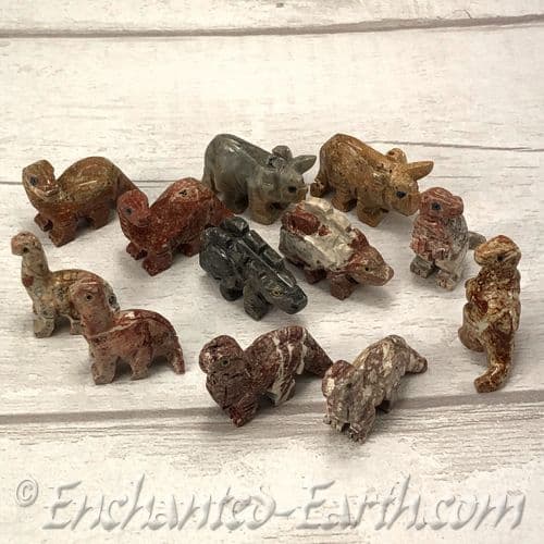 Hand Carved Soap Stone Dinosaurs.