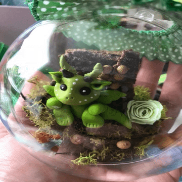 Hand Crafted Enchanted Earth Magical Dragon Bauble