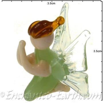 Hand made Glass Good Luck Wishing Fairy - Lime