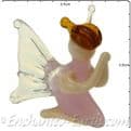 Hand made Glass Good Luck Wishing Fairy -Pink.