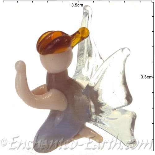 Hand made Glass Good Luck Wishing Fairy - Purple.