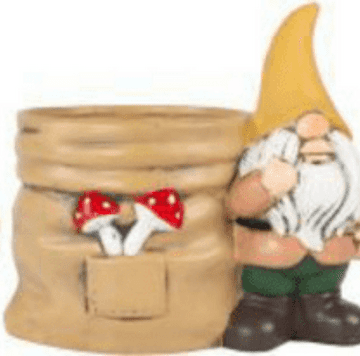 Hand Painted - Ceramic Gnome Planters - 14cm - Yellow Hat