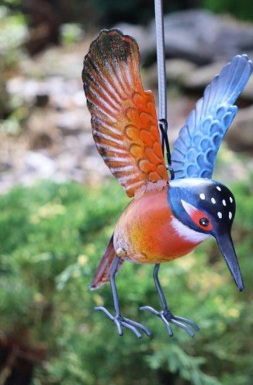 Handmade Hanging Metal Kingfisher - 14cm