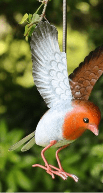 Handmade Hanging Metal Robin - 14cm