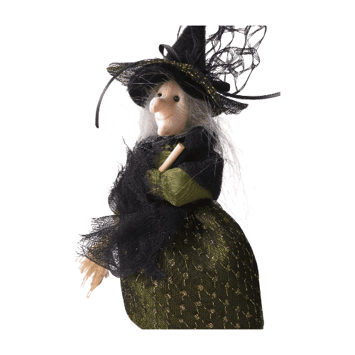 Handmade Standing Witch - Green.