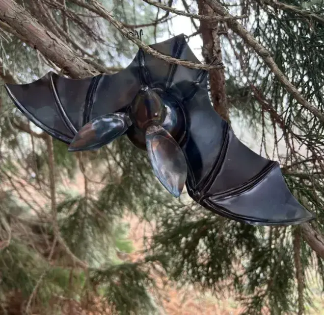 Hanging Barrack  Bat - made form 100% Recycled Metal.