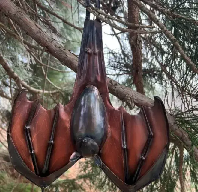 Hanging Copper Effect Bat - made form 100% Recycled Metal.