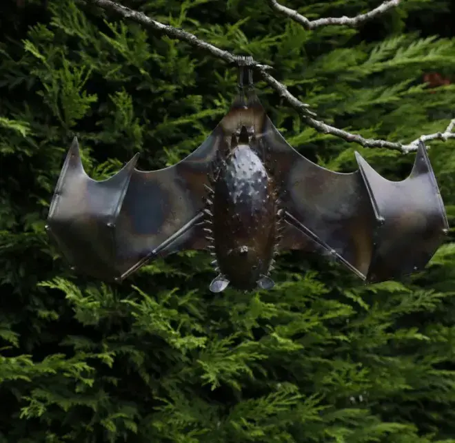 Hanging Fruit Bat - made form 100% Recycled Metal.