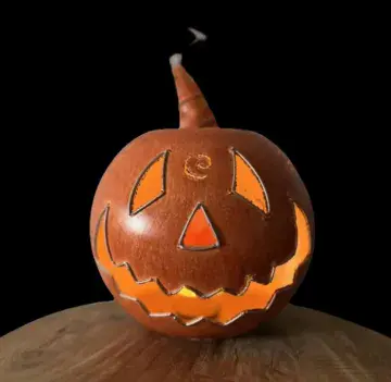 Hanging Large Jack O Lantern Tea - Light Holder - made form 100% Recycled Metal