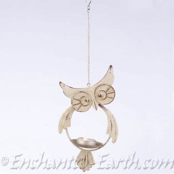 Hanging Metal Tea-Light Owl