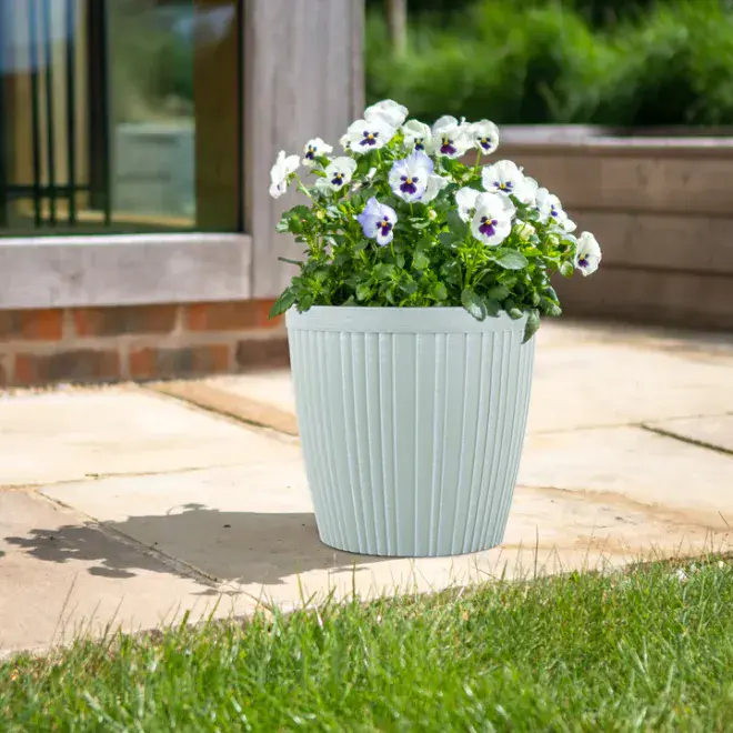 Harrogate Eco Planter - Recycled Plastic - Sage Green - Large 35cm.