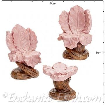 Iris Fairy Garden - Miniature Pink Iris Flower Table & Chairs