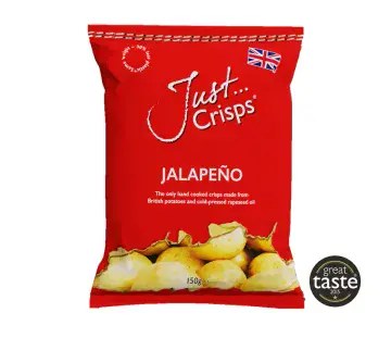 Just Crisps - UK Grown & Made - Vegan Crisps - Jalapeno 150g Large Bag