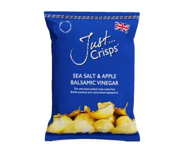 Just Crisps - UK Grown & Made - Vegan Crisps - Sea Salt & Apple Balsamic Vinegar - 150g