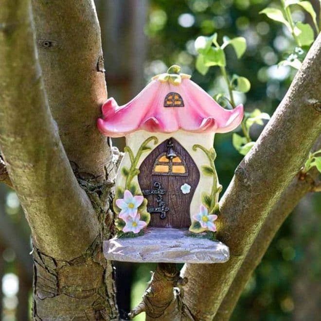 Large Pixie Portal- Flower Petal Fairy Door with Magnet.