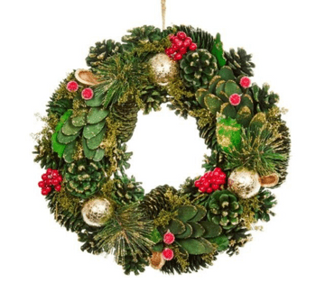 Large 36cm Bauble - Pine Christmas Wreath