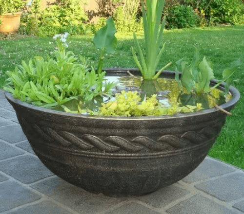 Large Eco Planter- Black & Gold Instant Wildlife Pond - Bowl - 60cm.