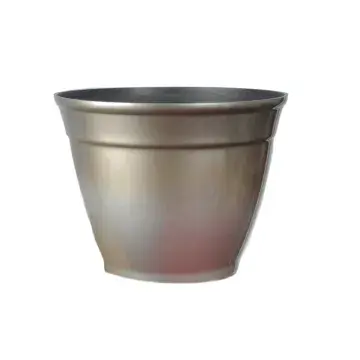 Large Eco Planter - Recycled Plastic - Metallic Pewter Planter - 38cm