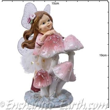 Large Flower Fairies - Rose with Pink Toadstools - 18.5cm