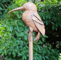 Large Garden Kingfisher in the Reeds  - Aged Metal -  101cm.