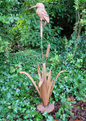 Large Garden Kingfisher in the Reeds  - Aged Metal -  101cm.