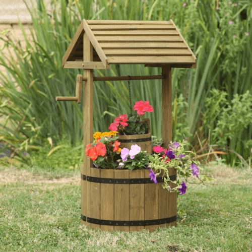 Large Garden Planter - The Magical wishing well - FSC wood - 100cm.