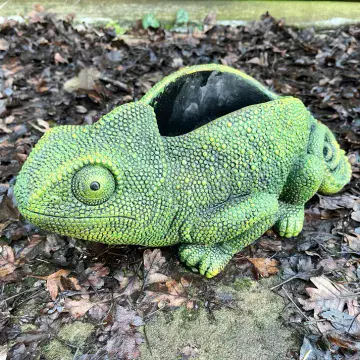 Large Heavy Cement Planter - Chameleon Planter - 34cm