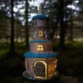 Large  Light -Up Unicorn Fairy House - 31cm - Blue.