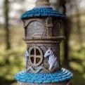 Large  Light -Up Unicorn Fairy House - 31cm - Blue.