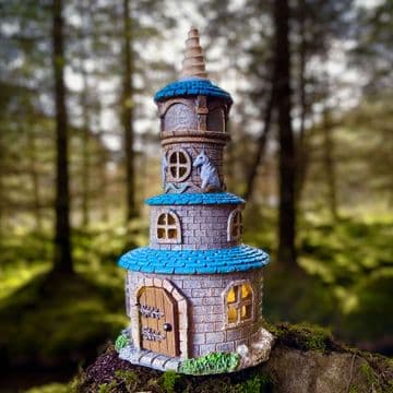 Large Light -Up Unicorn Fairy House - 31cm - Blue