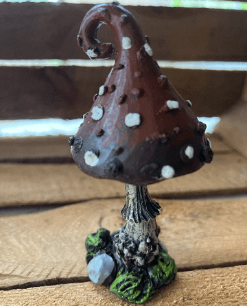 Large Magical Mushroom - Dark Red Single Toadstool - 13cm tall
