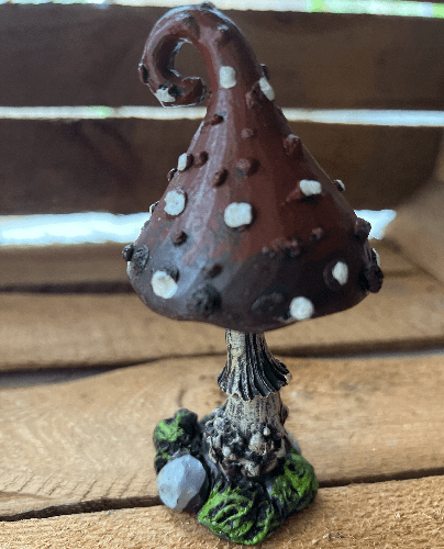 Large Magical Mushroom - Dark Red Single Toadstool - 13cm tall.
