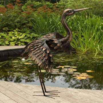 Large Metal Crane - With Wings Out - 103cm