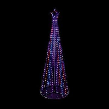 Large Multi-Action Lit FlexiBright Pyramid Tree - 997 Star Rainbow LEDS - 3m